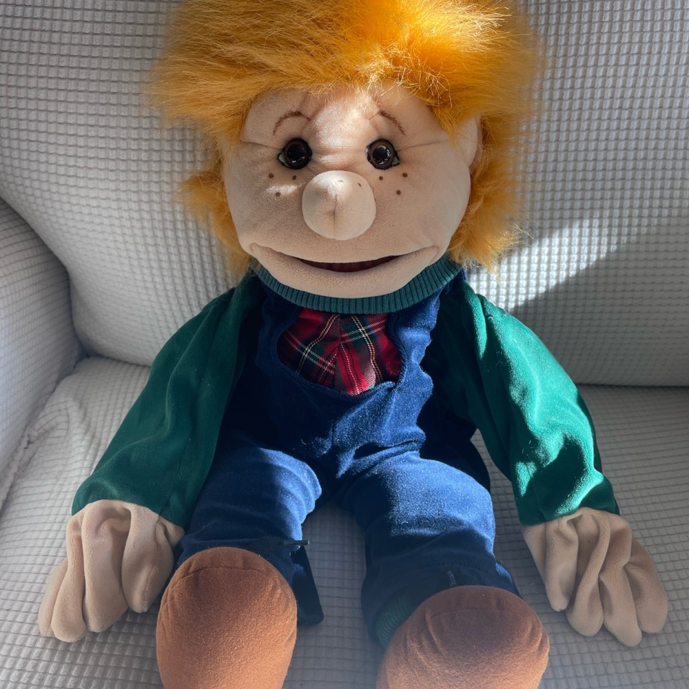 Folktails Folkmanis Furry Folk 24” Full Body Puppet Boy with Frizzy Orange Hair